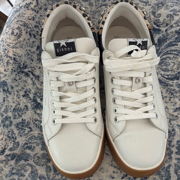 Gianni Bini White and Black Embellished Sneakers - Picture 4 of 5